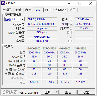 CPU-Z SPD 页